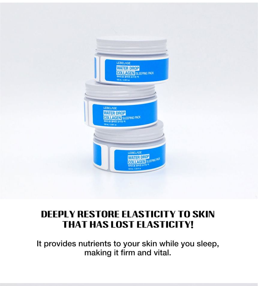 LEBELAGE - Water Drop Collagen Sleeping Pack, 100ml, 153 g, 8809679093755