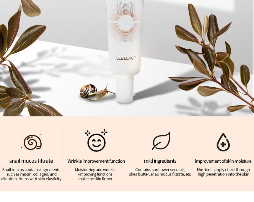 LEBELAGE - Dr. Snail Derma Eye Cream, 40ml, 54 g, 8809445616508