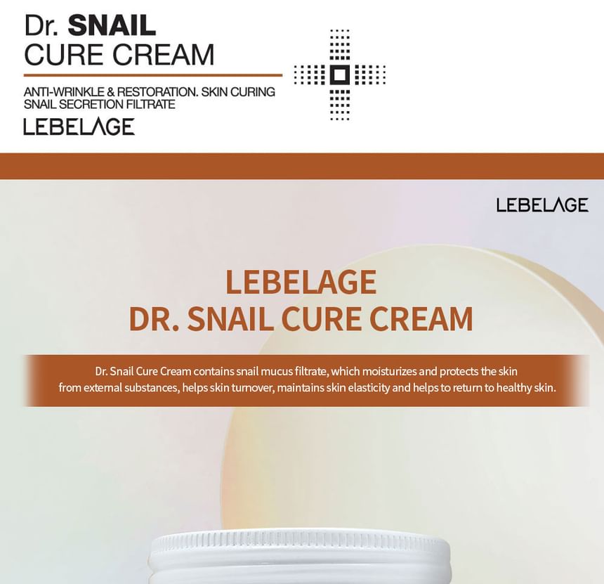 LEBELAGE - Dr. Snail Cure Cream, 70ml, 207 g, 8809445616065
