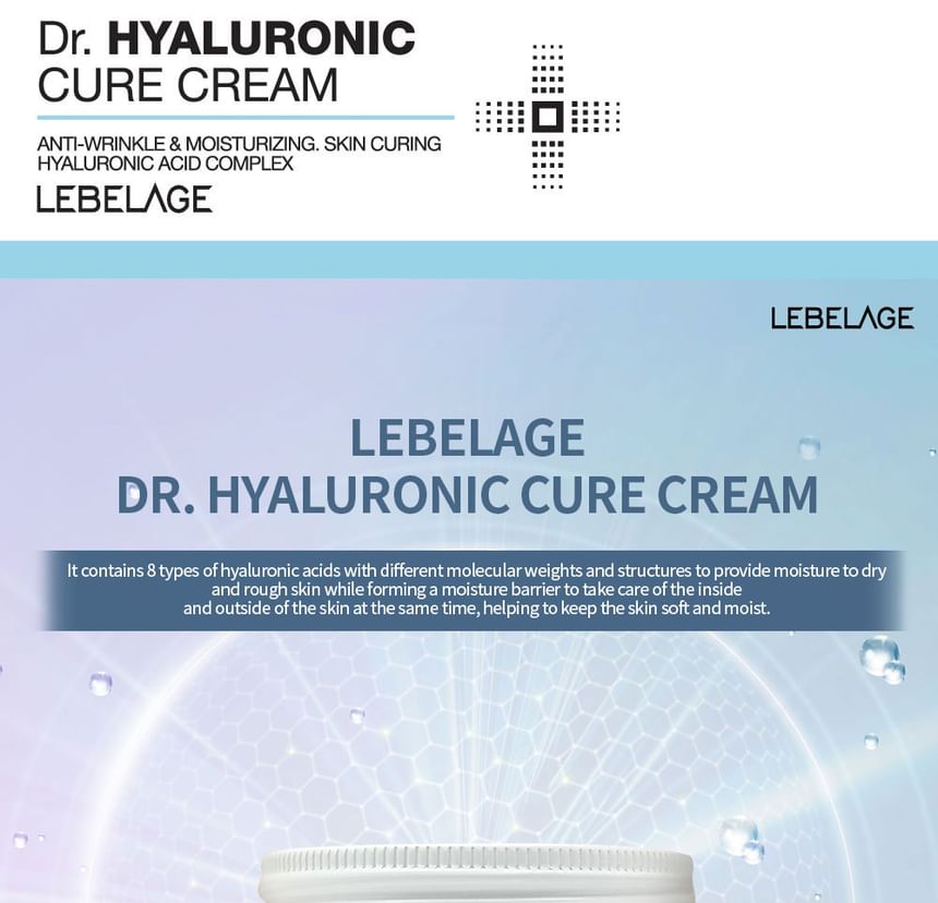 LEBELAGE - Dr. Hyaluronic Cure Cream, 70ml, 207 g, 8809445616027