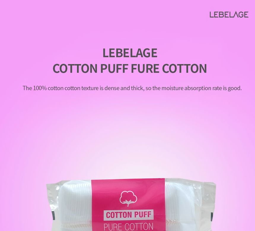 LEBELAGE - Pure Cotton Cotton Puff, 100 pcs, 43 g, 8809400120811