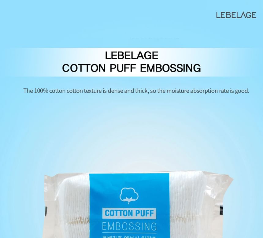 LEBELAGE - Embossing Cotton Puff, 100 pcs, 43 g, 8809400120804