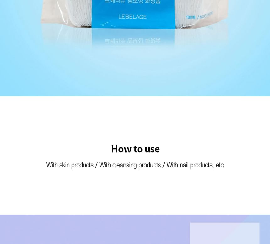 LEBELAGE - Embossing Cotton Puff, 100 pcs, 43 g, 8809400120804