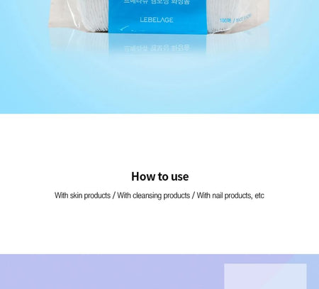 LEBELAGE - Embossing Cotton Puff, 100 pcs, 43 g, 8809400120804