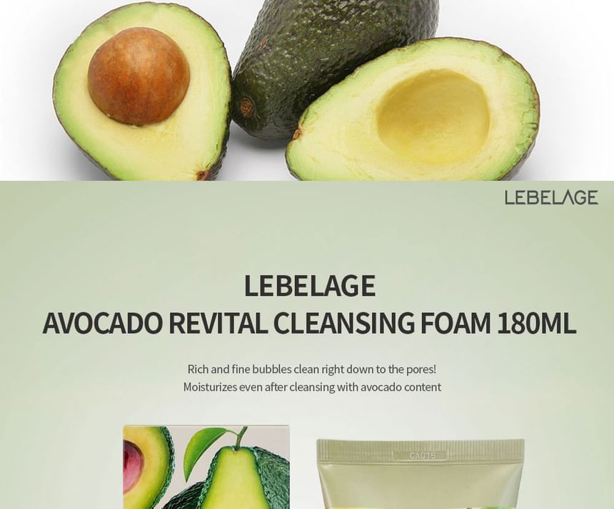 LEBELAGE - Avocado Revital Cleansing Foam, 180ml, 220 g, 8809679092628