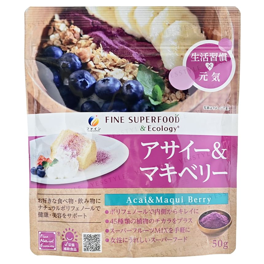 FINE JAPAN - Fine Superfood Acai & Maqui Berry Powder, 50g, 62 g, 4976652009264
