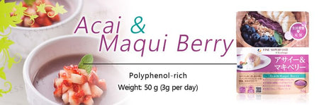 FINE JAPAN - Fine Superfood Acai & Maqui Berry Powder, 50g, 62 g, 4976652009264