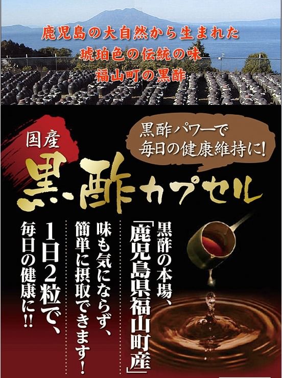 FINE JAPAN - Black Vinegar Capsules, 132 Capsules, 68 g, 4976652009585