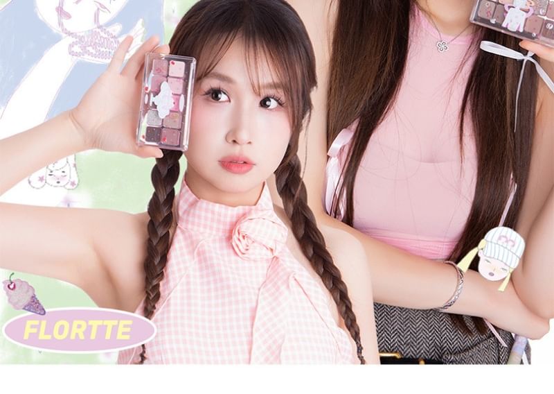 FLORTTE - Special Edition Eyeshadow Palette - Smokey Grey-Pink, #01 Smokey Grey-Pink - 7.5g, 81 g, 6926309394548