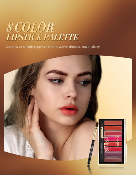 IMAGIC - 8 Colours Matte Lipstick Palette, 8 Colours Palette - 11.2g, 90 g, 6970855702708