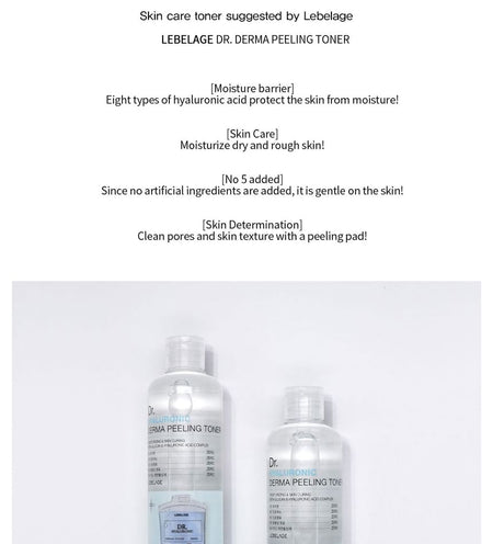 LEBELAGE - Dr. Hyaluronic Derma Peeling Toner, 310ml, 350 g, 8809445616676