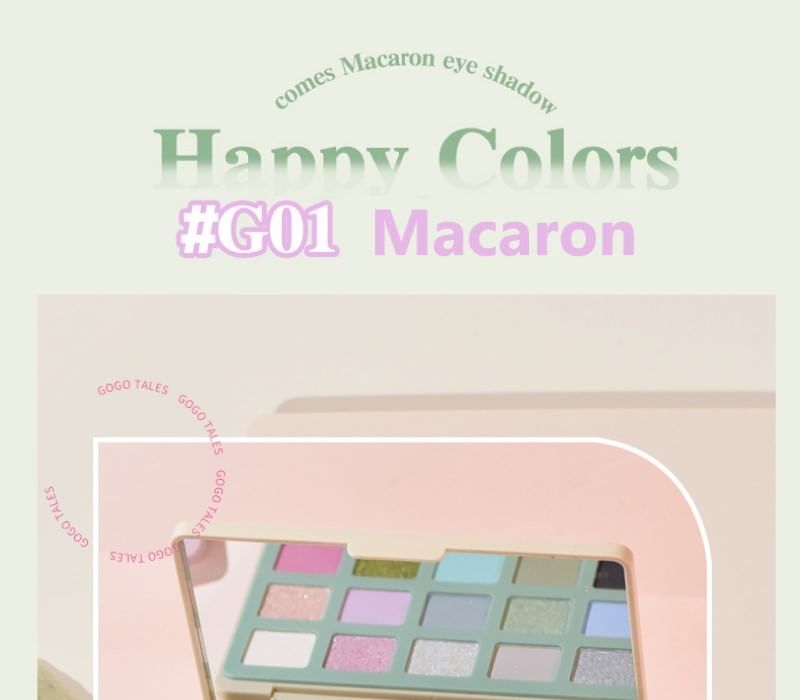 GOGO TALES - 15 Colors Eye Palette - Macaron, #G01 Macaron - 24g, 188 g, 6955416233587