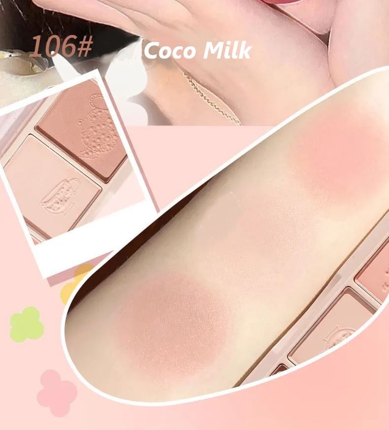 HOLD LIVE - Three Colors Blusher - Coco Milk, #106 Coco Milk- 13g, 76 g, 6955416229573