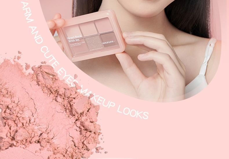 HOLD LIVE - 6 Color Eyeshadow - Melon Milk, #H02 Melon Milk- 9g, 61 g, 6955416236267