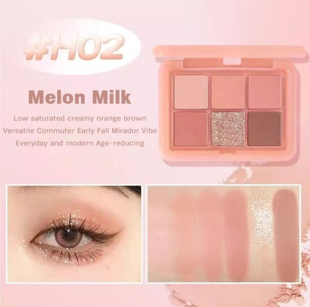 HOLD LIVE - 6 Color Eyeshadow - Melon Milk, #H02 Melon Milk- 9g, 61 g, 6955416236267