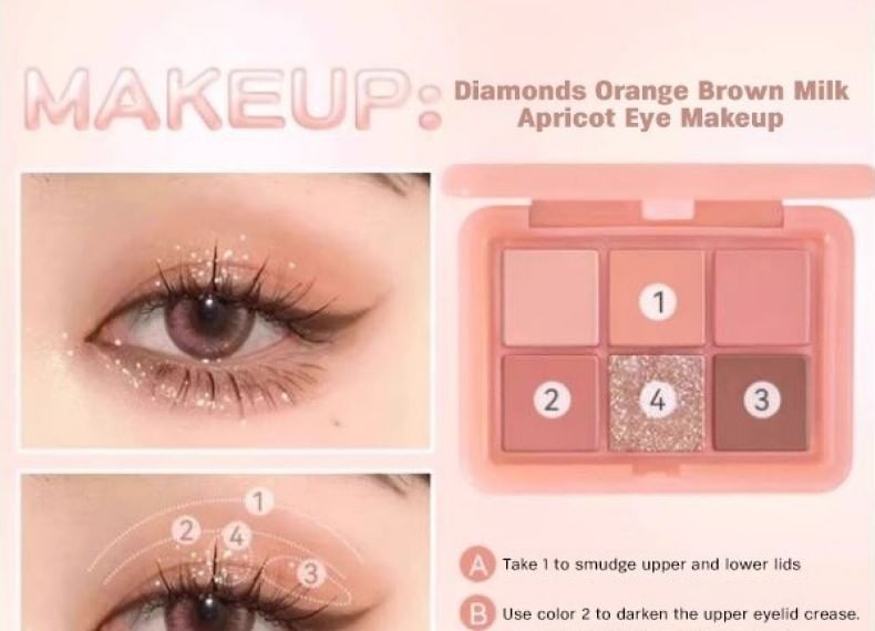 HOLD LIVE - 6 Color Eyeshadow - Melon Milk, #H02 Melon Milk- 9g, 61 g, 6955416236267