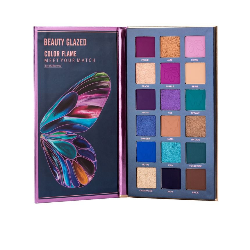 BEAUTY GLAZED - Color Flame Butterfly Eyeshadow Palette (18 Colours), #B110, 112 g, 6970201940662