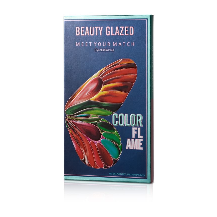 BEAUTY GLAZED - Color Flame Butterfly Eyeshadow Palette (18 Colours), #B111, 112 g, 6970201940679