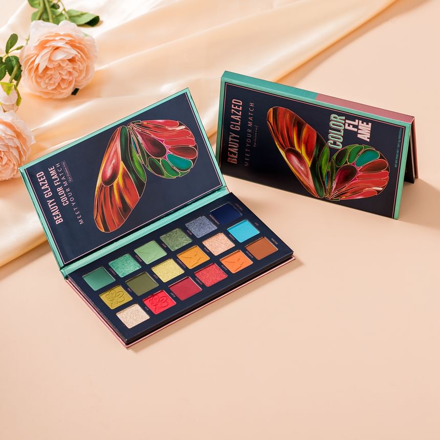 BEAUTY GLAZED - Color Flame Butterfly Eyeshadow Palette (18 Colours), #B111, 112 g, 6970201940679
