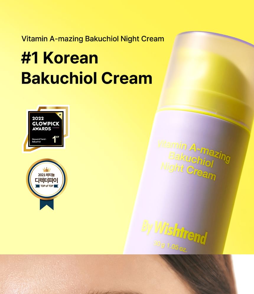 By Wishtrend - Vitamin A-mazing Bakuchiol Night Cream Mini, 10g, 31 g, 8809572891847