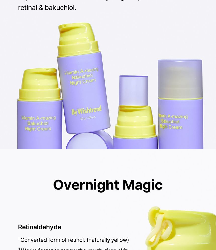 By Wishtrend - Vitamin A-mazing Bakuchiol Night Cream Mini, 10g, 31 g, 8809572891847