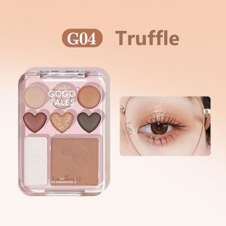 GOGO TALES - Heart Blush Palette - Truffle, #G04 Truffle - 9.5g, 70 g, 6955416237653