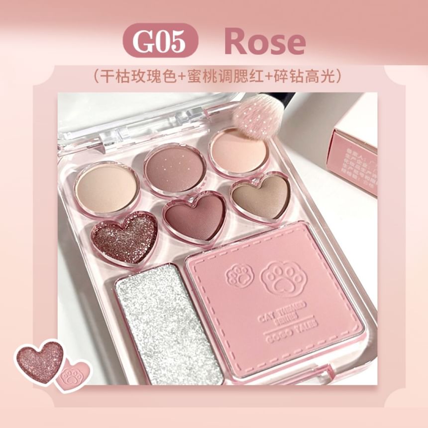 GOGO TALES - Heart Blush Palette - Rose, #G05 Rose - 9.5g, 70 g, 6955416237660