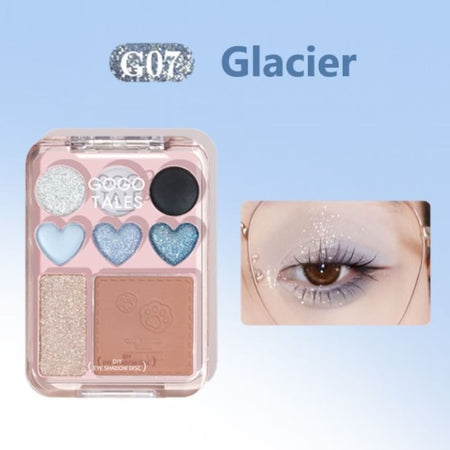 GOGO TALES - Heart Blush Palette - Glacier, #G07 Glacier - 9.5g, 70 g, 6955416237684