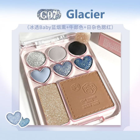 GOGO TALES - Heart Blush Palette - Glacier, #G07 Glacier - 9.5g, 70 g, 6955416237684
