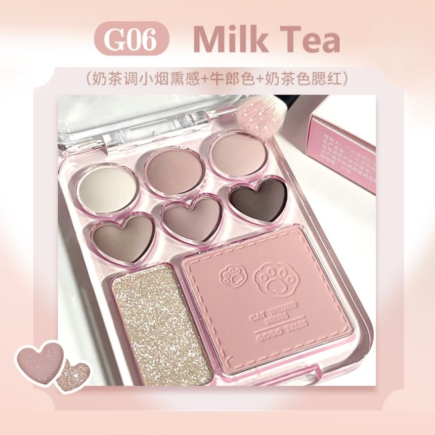GOGO TALES - Heart Blush Palette - Milk Tea, #G06 Milk Tea - 9.5g, 70 g, 6955416237677