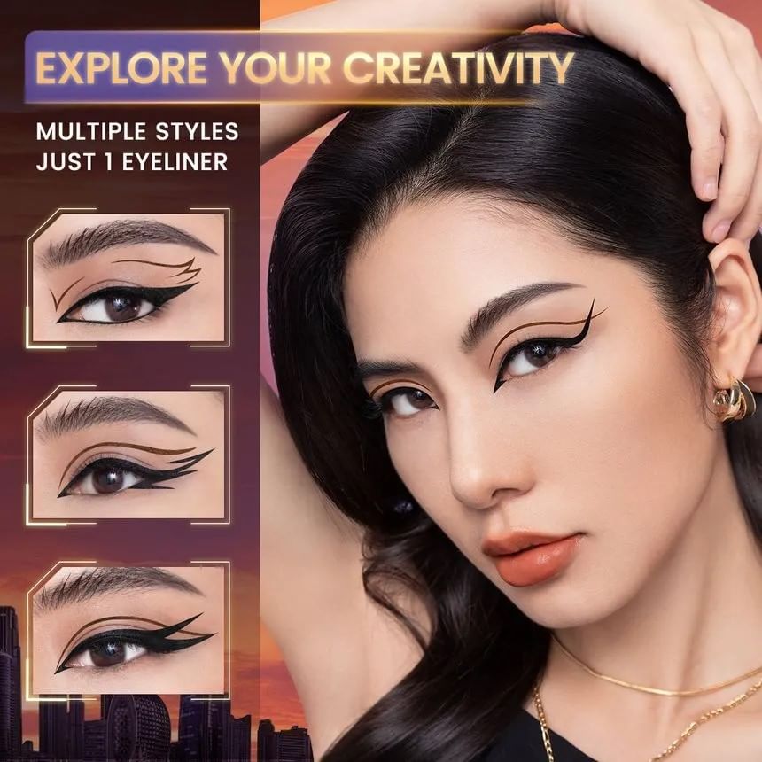 FOCALLURE - Ultra-Skinny Liquid Eyeliner- 2 colours in 1, # LL01 Black & Brown in 1, 20 g, 6941845809639