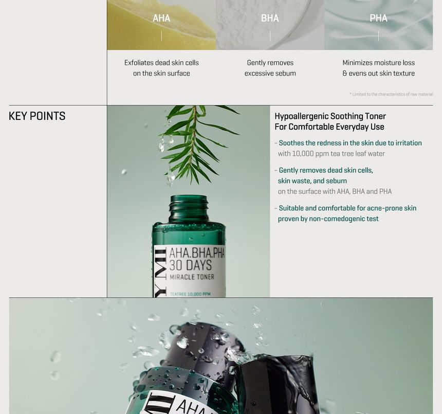 SOME BY MI - AHA, BHA, PHA 30 Days Miracle Toner Mini, 2024 Version - 30ml, 55 g, 8809647390411