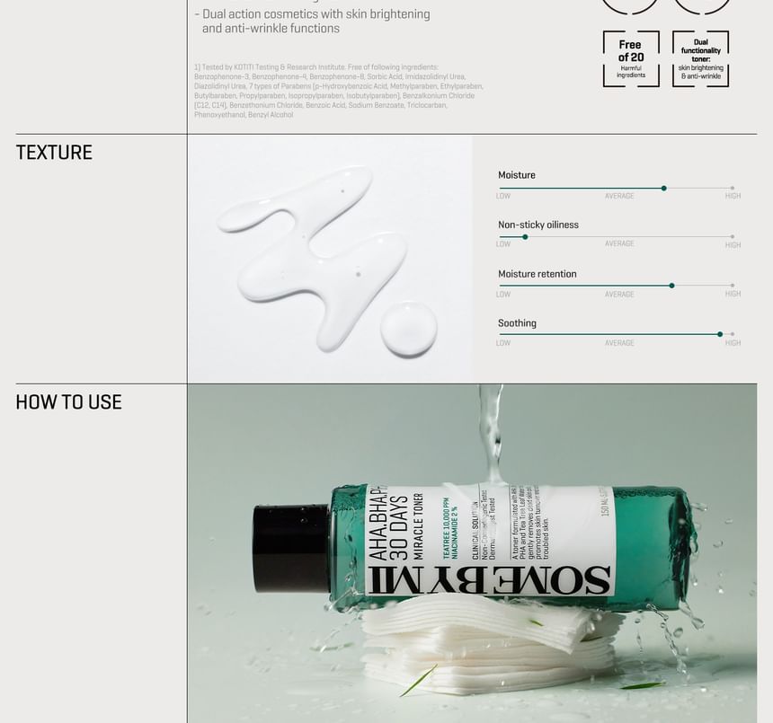 SOME BY MI - AHA, BHA, PHA 30 Days Miracle Toner Mini, 2024 Version - 30ml, 55 g, 8809647390411