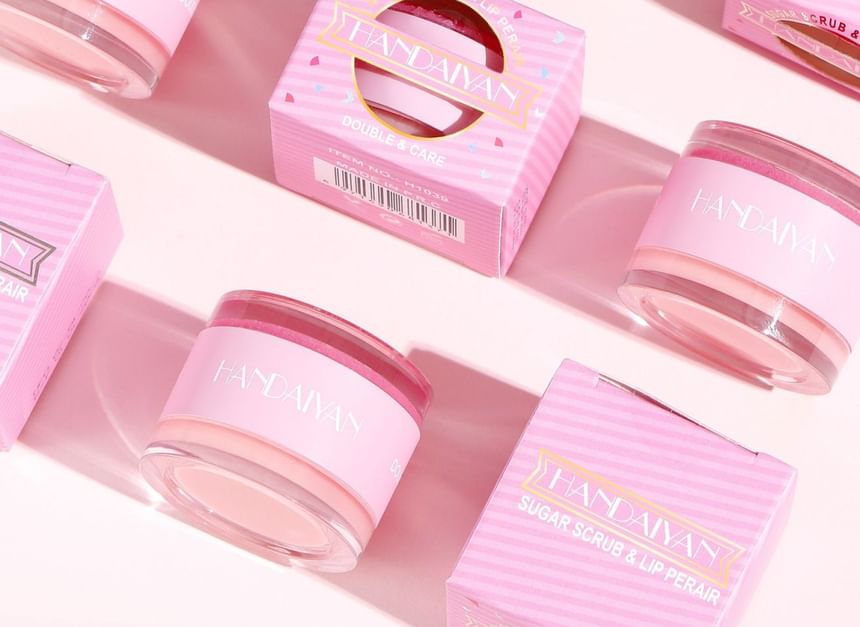 HANDAIYAN - 2 In 1 Sugar Scrub & Lip Repair Mask, Set: Scrub*4g & Lip Mask*6g, 41 g, 6971690681371