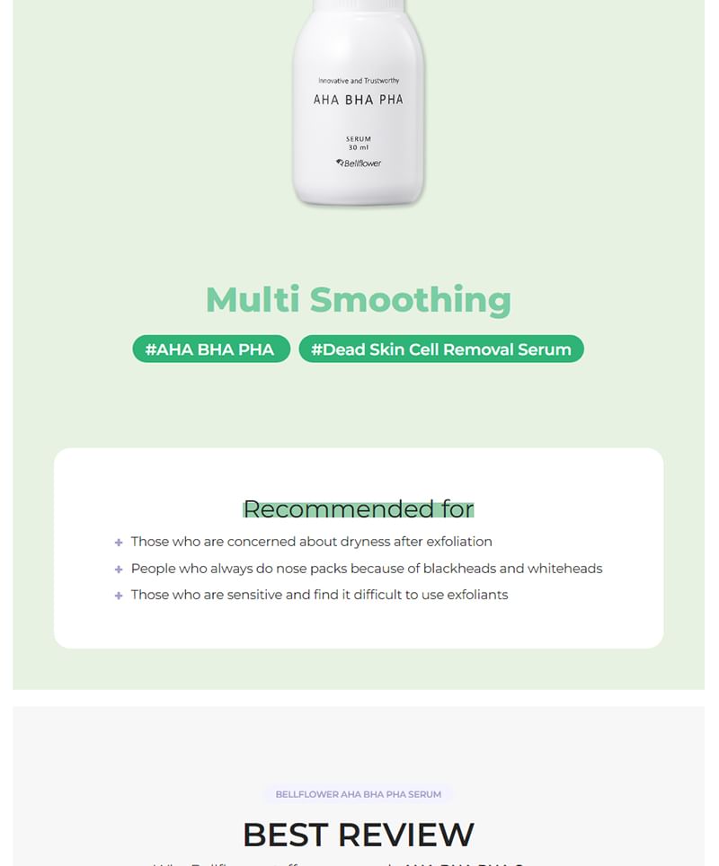 Bellflower - AHA BHA PHA Serum, 30ml, 53 g, 