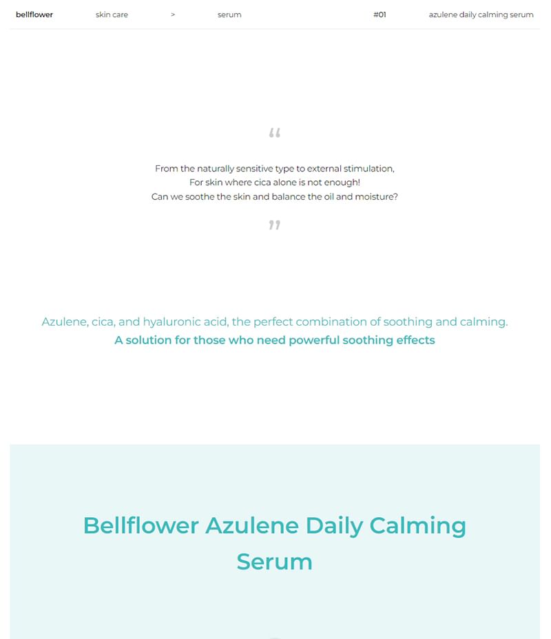 Bellflower - Azulene Daily Calming Serum, 30ml, 135 g, 8809144071141