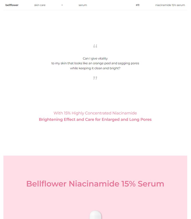 Bellflower - Niacinamide 15% Serum, 30ml, 57 g, 8809738315620