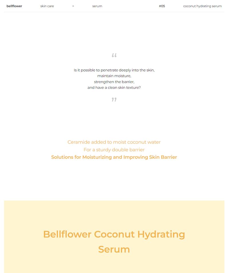 Bellflower - Coconut Hydrating Serum, Renewed: 30ml, 55 g, 8809567925366