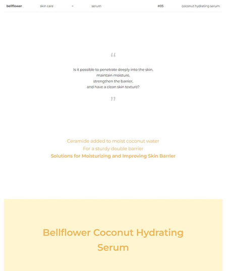Bellflower - Coconut Hydrating Serum, Renewed: 30ml, 55 g, 8809567925366
