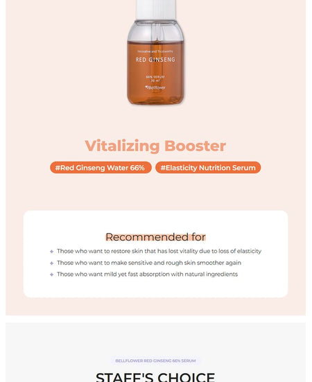 Bellflower - Red Ginseng 66% Serum, 30ml, 52 g, 