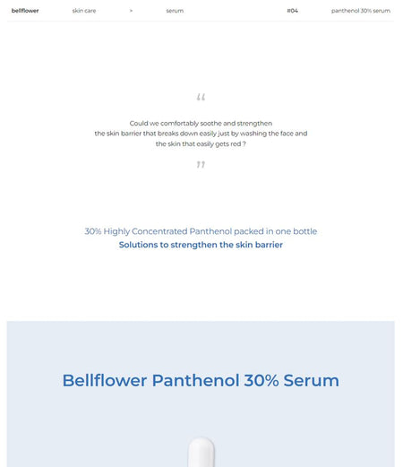 Bellflower - Panthenol 30% Serum, 30ml, 54 g, 8809738317051
