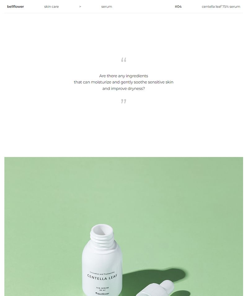 Bellflower - Centella Leaf 75% Serum, 30ml, 52 g, 