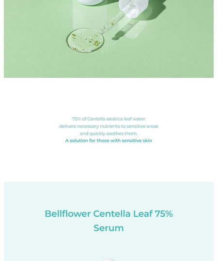 Bellflower - Centella Leaf 75% Serum, 30ml, 52 g, 