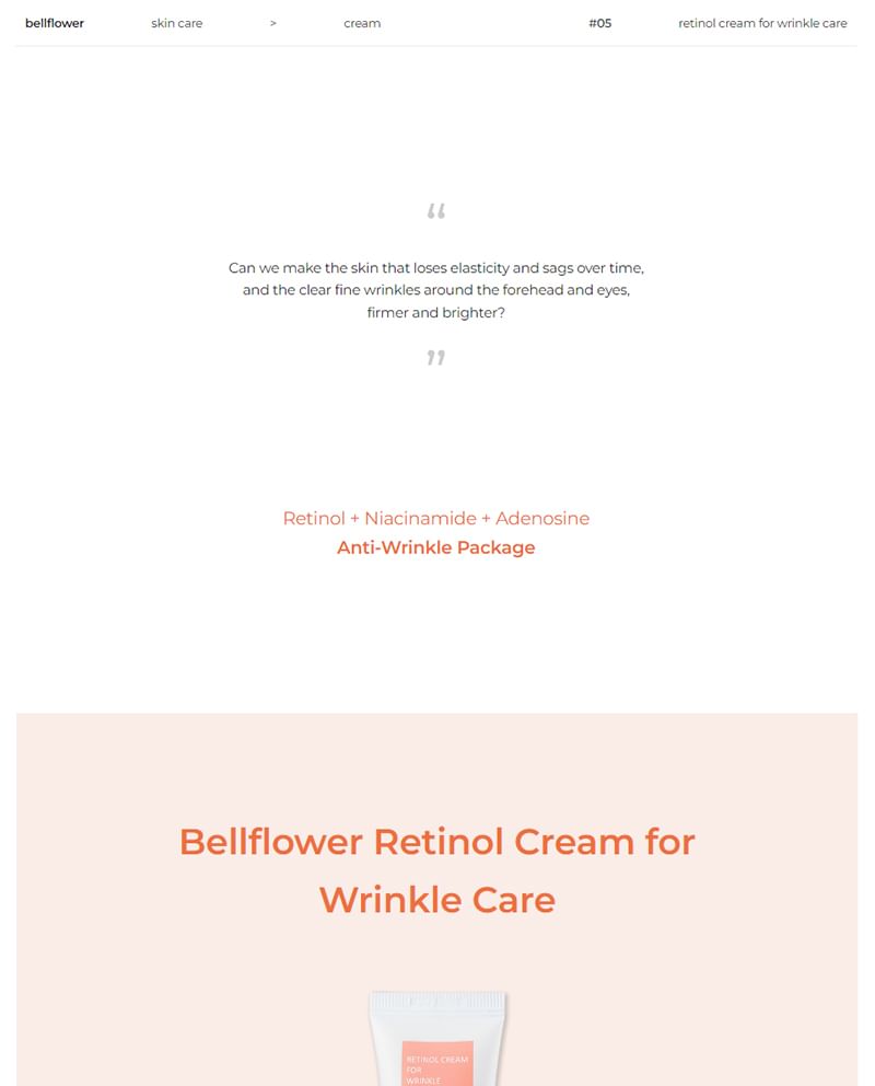 Bellflower - Retinol Cream for Wrinkle Care, 30ml, 47 g, 8809738312858