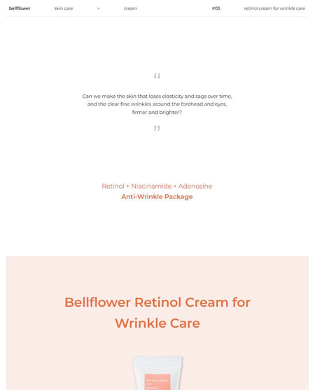Bellflower - Retinol Cream for Wrinkle Care, 30ml, 47 g, 8809738312858