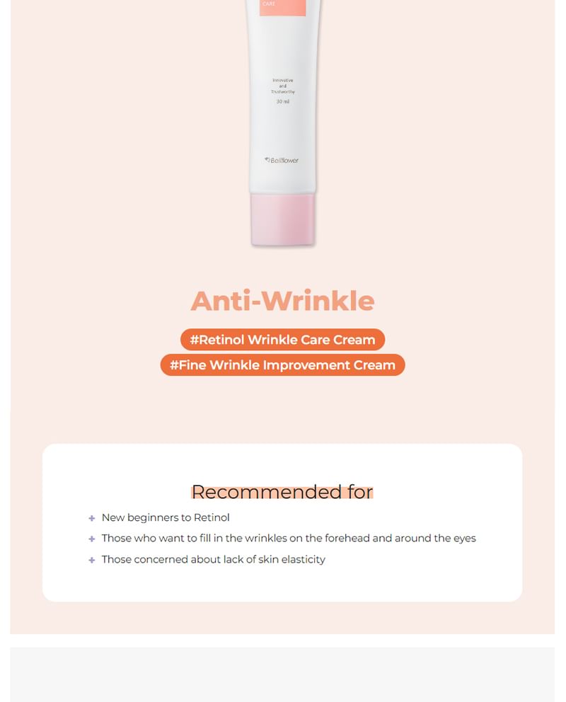Bellflower - Retinol Cream for Wrinkle Care, 30ml, 47 g, 8809738312858
