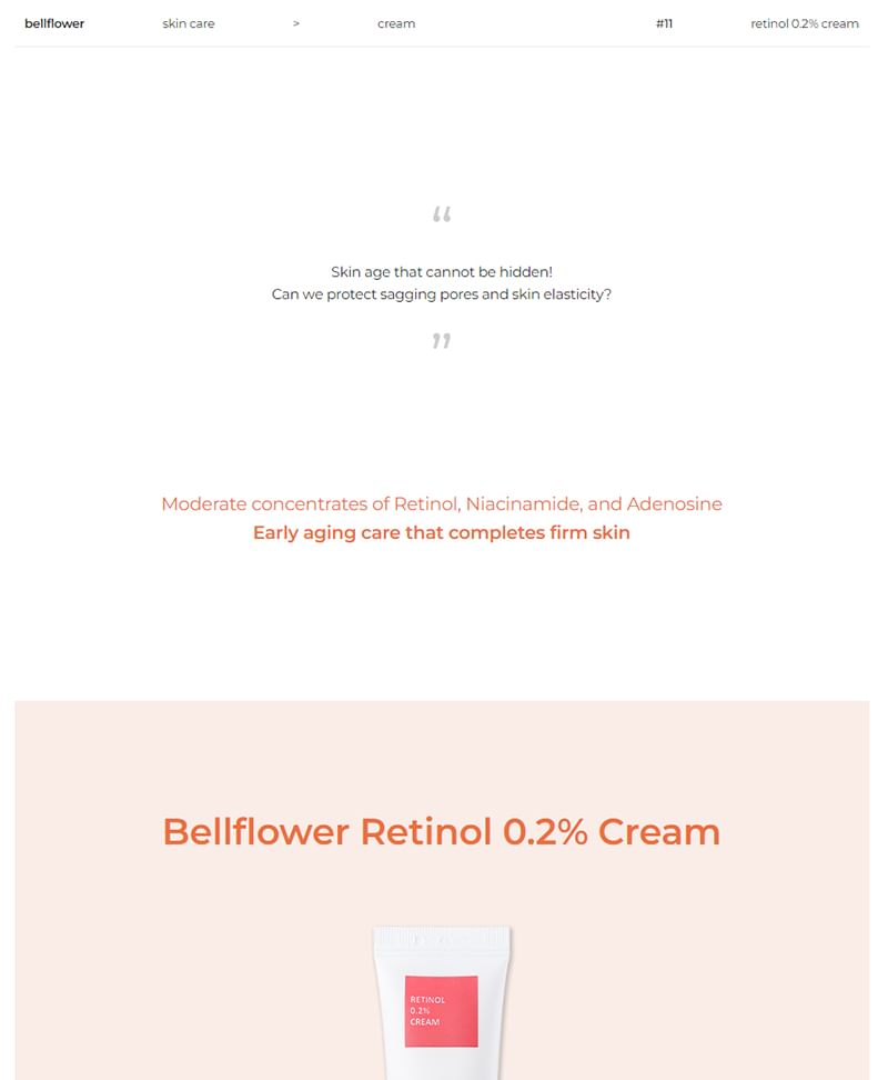 Bellflower - Retinol 0.2% Cream, 30ml, 48 g, 8809738316832