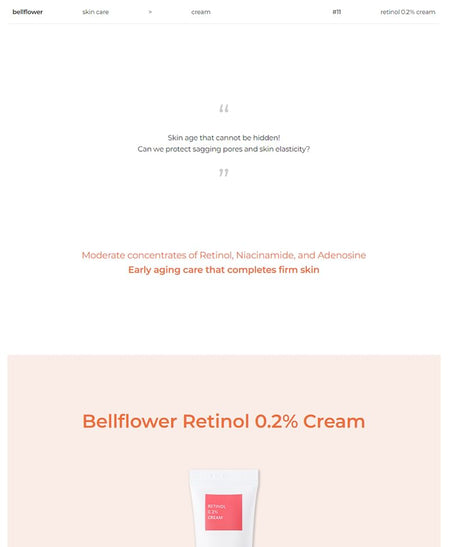 Bellflower - Retinol 0.2% Cream, 30ml, 48 g, 8809738316832