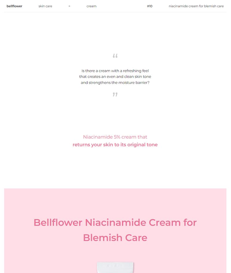 Bellflower - Niacinamide Cream for Blemish Care, 30ml, 47 g, 8809738312841