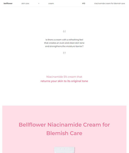 Bellflower - Niacinamide Cream for Blemish Care, 30ml, 47 g, 8809738312841